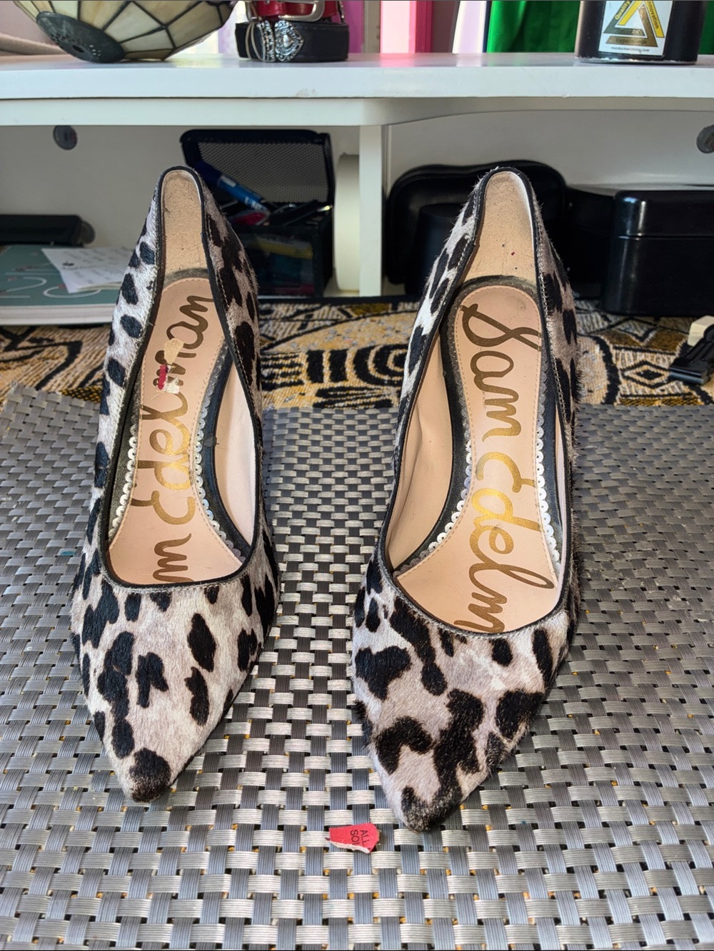 Sam Edelman Leopard-Print Pointed Toe Pumps - Black & White